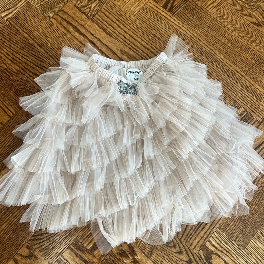 Ruffled Cream Skirt for Kids